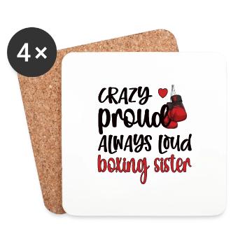 Boxing Sister Proud Boxing Sister Boxer Gift - Coasters (set of 4) - white - Front