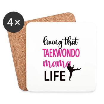 Proud Taekwondo Mom Taekwondo Mother Gift - Coasters (set of 4) - white - Front