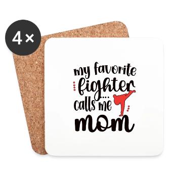Proud Taekwondo Mom Taekwondo Mother Gift - Coasters (set of 4) - white - Front