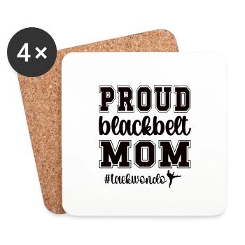Taekwondo Maman Fière Taekwondo Mère Cadeau - Dessous de verre (lot de 4) - blanc - Devant