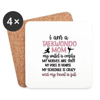Taekwondo Mom Proud Taekwondo Mother Gift - Coasters (set of 4) - white - Front