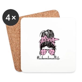 Taekwondo Tante Fière Taekwondo Tante Cadeau - Dessous de verre (lot de 4) - blanc - Devant