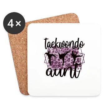 Fier Taekwondo Tante Taekwondo Tante Cadeau - Dessous de verre (lot de 4) - blanc - Devant