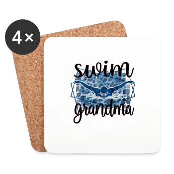 Meilleure natation Grand-mère Grand-mère Nageuse Grand-mère Natation Grand-mère - Dessous de verre (lot de 4) - blanc - Devant
