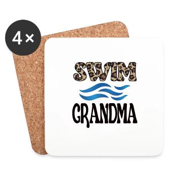 Meilleure natation Grand-mère Grand-mère Nageuse Grand-mère Natation Grand-mère - Dessous de verre (lot de 4) - blanc - Devant