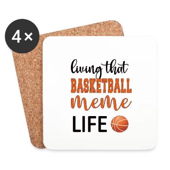 Meme Grand-mère de basket-ball joueur de basket-ball Meme - Dessous de verre (lot de 4) - blanc - Devant