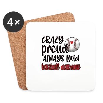 Mawmaw Grand-mère du joueur de baseball Baseball Mawmaw - Dessous de verre (lot de 4) - blanc - Devant