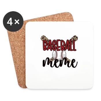 Meme Grandma of a Baseball Player Baseball Meme - Coasters (set of 4) - white - Front