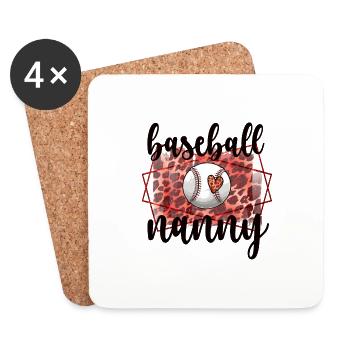 Nanny Grandma From Baseball Player Baseball Nanny - Coasters (set of 4) - white - Front