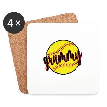 Grammy Oma Eines Softballspieler Softball Grammy - Untersetzer (4er-Set) - Weiß - Vorne