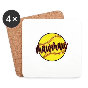 Mawmaw Grandma Of a Softball Player Softball Mawmaw - Coasters (set of 4) - white - Front