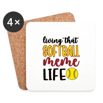 Proud Meme Grandma From Softball Player Softball Meme - Coasters (set of 4) - white - Front