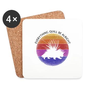 Porc-épics Designs pour les amoureux des animaux Rongeurs - Dessous de verre (lot de 4) - blanc - Devant