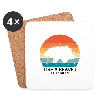 Stachelschwein Designs für Igel Stachelschwein Fan - Untersetzer (4er-Set) - Weiß - Vorne