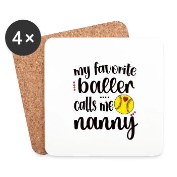 Nanny Granny From Softball Player Softball Nanny - Coasters (set of 4) - white - Front