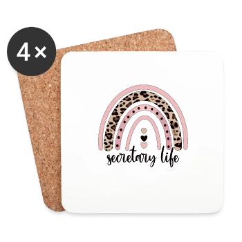 Secretary Appreciation Office Worker Gift - Coasters (set of 4) - white - Front