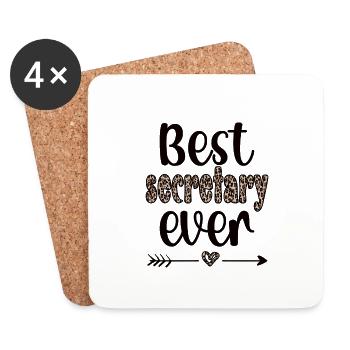 Secretary Gift Office Worker Appreciation - Coasters (set of 4) - white - Front