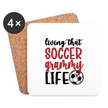 Grammy Grandma From Football Player Football Grammy - Coasters (set of 4) - white - Front