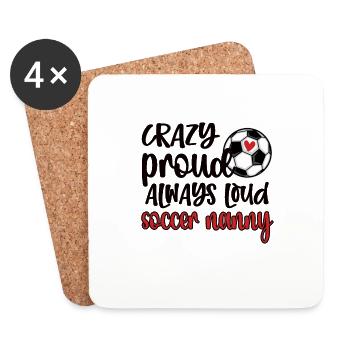 Proud Soccer Nanny Grandma Of Soccer Player Nanny - Untersetzer (4er-Set) - Weiß - Vorne