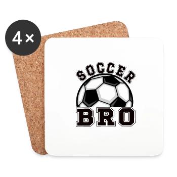 Stolzer Fußball-Bruder Eines Fußballspielers - Untersetzer (4er-Set) - Weiß - Vorne