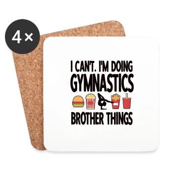 Drôle de gymnastique Frère d’un frère gymnaste - Dessous de verre (lot de 4) - blanc - Devant