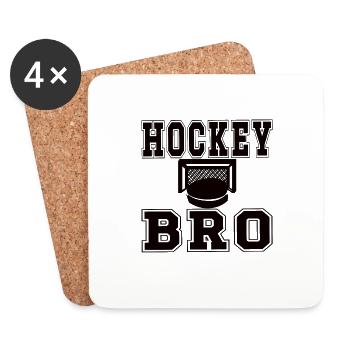 Hockey sur glace Frère Joueur de hockey sur glace Frère Cadeau - Dessous de verre (lot de 4) - blanc - Devant