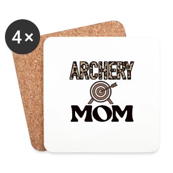 Tir à l’arc Maman Des Archers Mère - Dessous de verre (lot de 4) - blanc - Devant