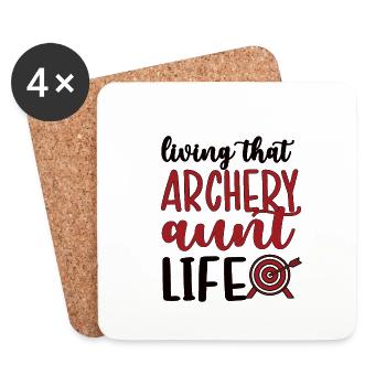 Proud Archery Aunt Of Archers Aunt - Coasters (set of 4) - white - Front