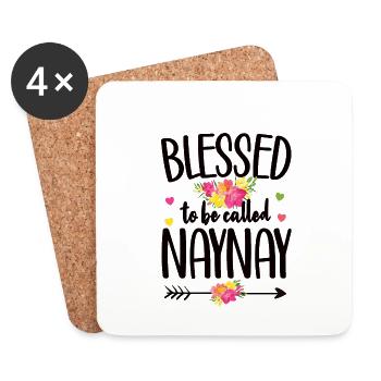Naynay Grandma Mother's Day Naynay Gift Grandmother - Coasters (set of 4) - white - Front