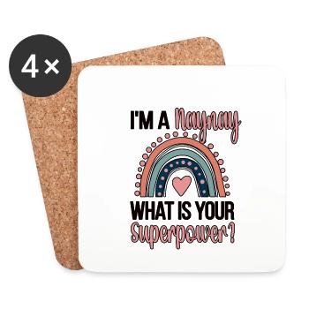 Naynay Grandma Mother's Day Gift Naynay Grandmother - Coasters (set of 4) - white - Front