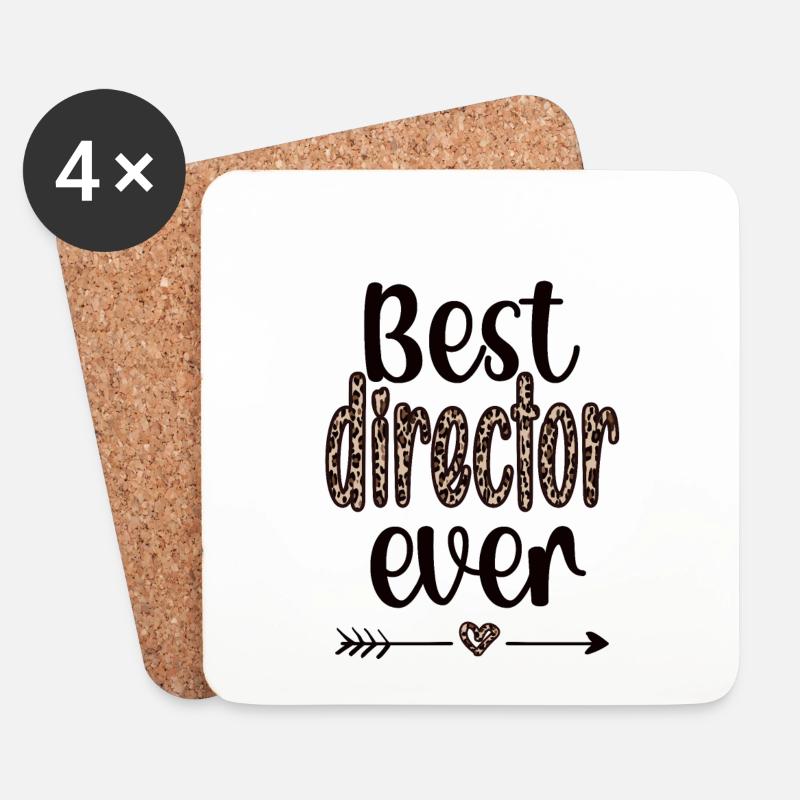 Bester Direktor Geschenk Direktor Wertschätzung - Untersetzer (4er-Set) - Weiß