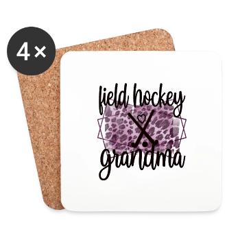 Beste Feldhockey-Großmutter Feldhockeyspieler Oma - Untersetzer (4er-Set) - Weiß - Vorne
