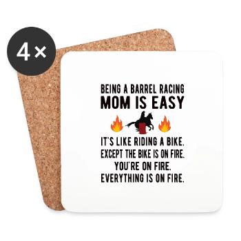 Barrel Racing Mère Barrel Racing Mama Cadeau - Dessous de verre (lot de 4) - blanc - Devant