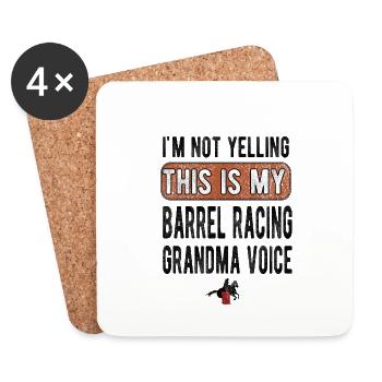 Barrel Racing Grand-mère Cadeau Barrel Racing Grand-mère - Dessous de verre (lot de 4) - blanc - Devant