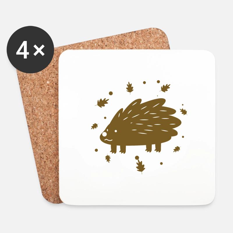 Igel - Untersetzer (4er-Set) - Weiß