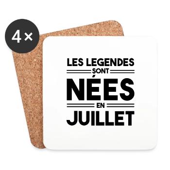 Les légendes sont nées en juillet - Dessous de verre (lot de 4) - blanc - Devant