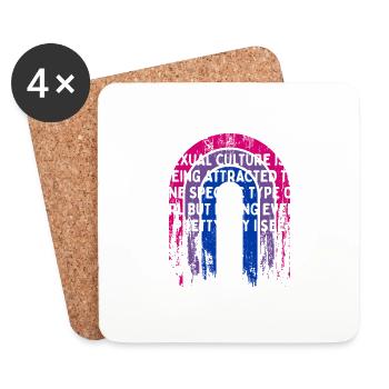 Bisexual is Being Attracted Bi LGBTQ Bi Pride - Coasters (set of 4) - white - Front