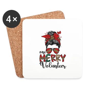 Bénévolat Noël Bénévolat Cadeaux de Noël - Dessous de verre (lot de 4) - blanc - Devant