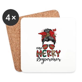 Supervisor Christmas Supervisory Management Xmas - Untersetzer (4er-Set) - Weiß - Vorne