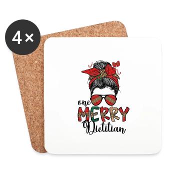 Diététiste Noël Diététiste Etudiant Cadeaux de Noël - Dessous de verre (lot de 4) - blanc - Devant