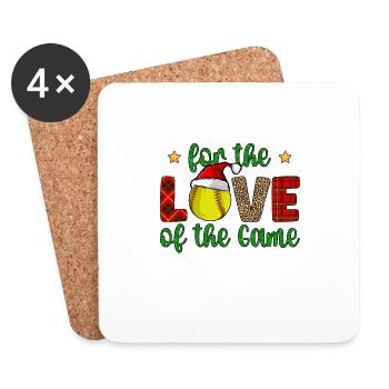 Softball Christmas Gifts Softball Player Xmas - Coasters (set of 4) - white - Front
