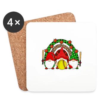 Softball Christmas Gifts Softball Player Xmas - Coasters (set of 4) - white - Front