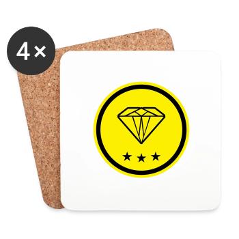 Diamond Symbol - Coasters (set of 4) - white - Front