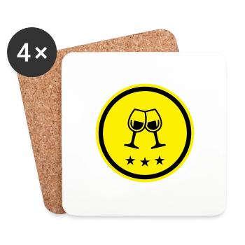 Verres à vin - Dessous de verre (lot de 4) - blanc - Devant