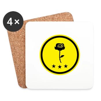 Rose Symbol - Untersetzer (4er-Set) - Weiß - Vorne