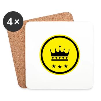 Symbole de la couronne - Dessous de verre (lot de 4) - blanc - Devant