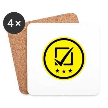 Cochez la case Vote - Dessous de verre (lot de 4) - blanc - Devant
