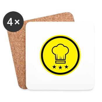 Chef's Hat Chef - Coasters (set of 4) - white - Front