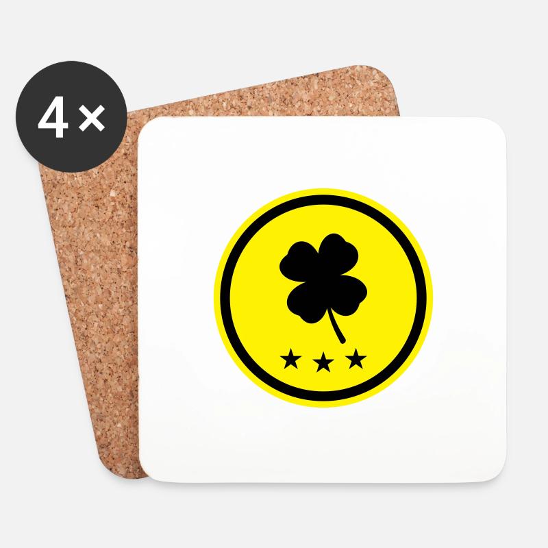Kleeblatt Glück - Untersetzer (4er-Set) - Weiß
