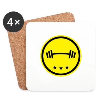 Dumbbell Weights Fitness - Coasters (set of 4) - white - Front